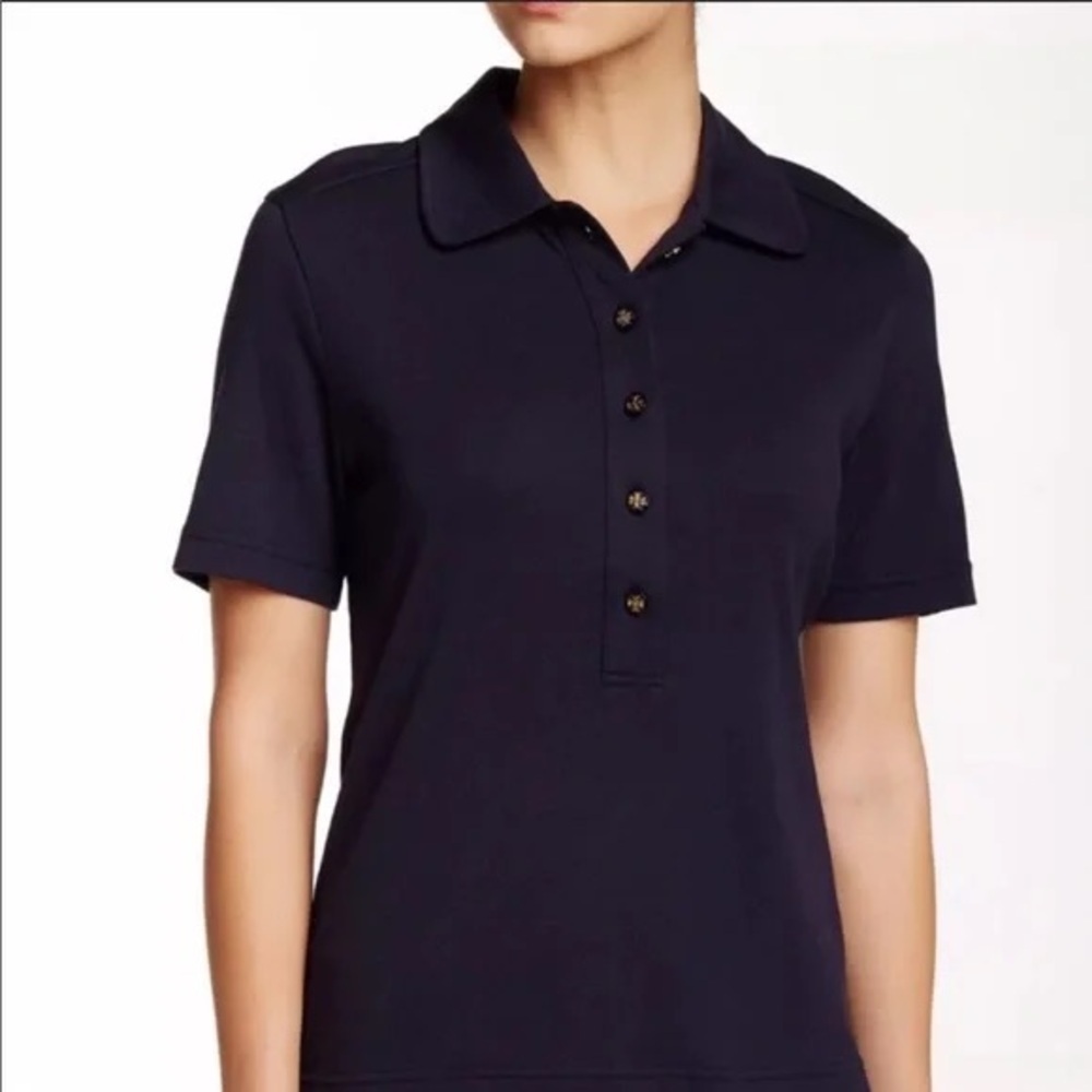 Tory Burch Classic navy golf shirt - Picture 3 of 11